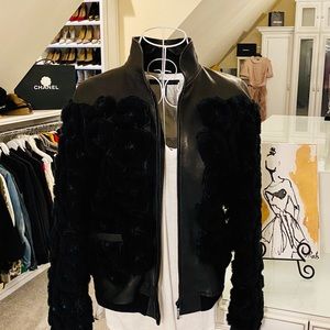 💔SOLD!💔CHANEL Leather Florette Moto Jacket